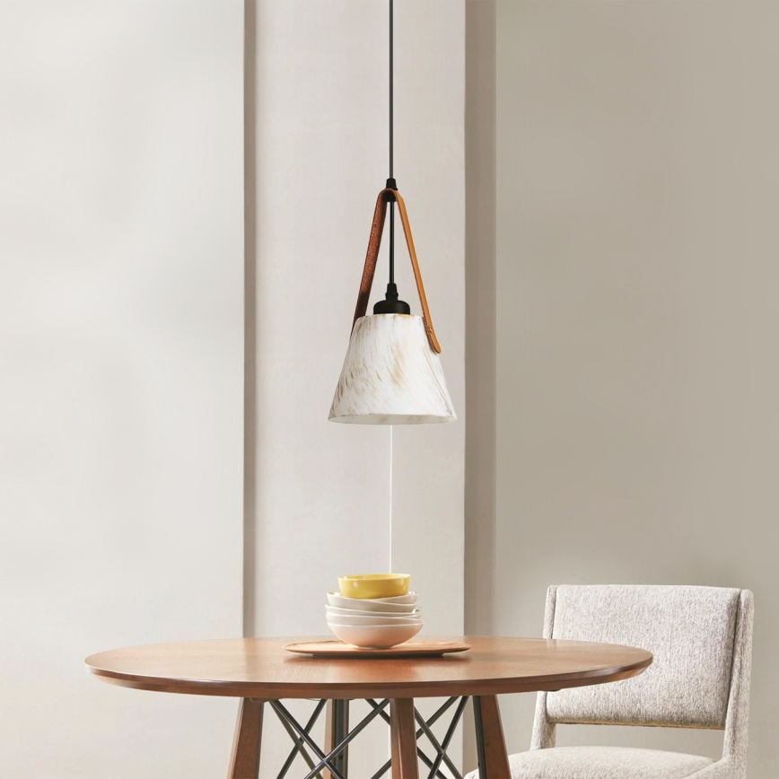 Lampadario a sospensione con filo 1xE27/40W/230V bianco