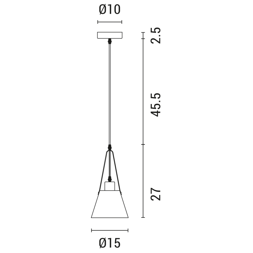 Lampadario a sospensione con filo 1xE27/40W/230V bianco