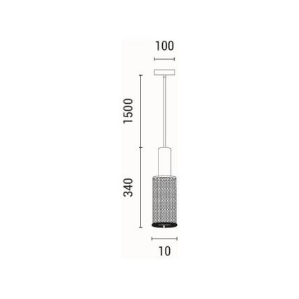 Lampadario a sospensione con filo 1xE27/40W/230V nero