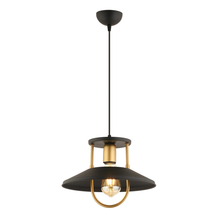 Lampadario a sospensione con filo 1xE27/40W/230V nero/oro