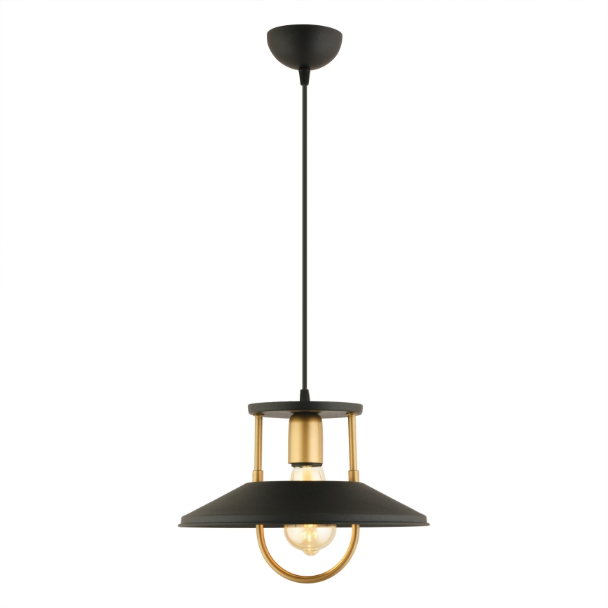 Lampadario a sospensione con filo 1xE27/40W/230V nero/oro