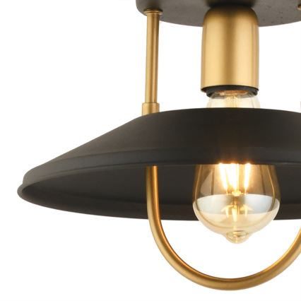 Lampadario a sospensione con filo 1xE27/40W/230V nero/oro
