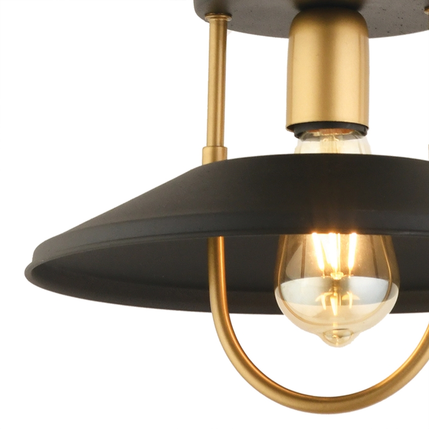 Lampadario a sospensione con filo 1xE27/40W/230V nero/oro
