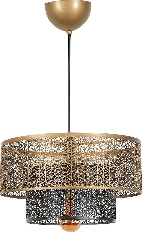Lampadario a sospensione con filo 1xE27/40W/230V oro/nero