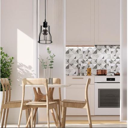 Lampadario a sospensione con filo 1xE27/60W/230V diametro 15 cm nero