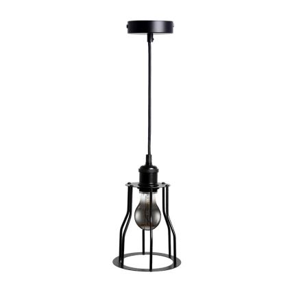 Lampadario a sospensione con filo 1xE27/60W/230V diametro 15 cm nero