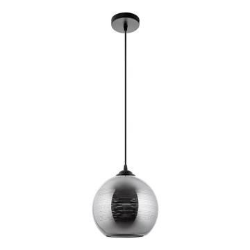 Lampadario a sospensione con filo 1xE27/60W/230V diametro 20 cm nero