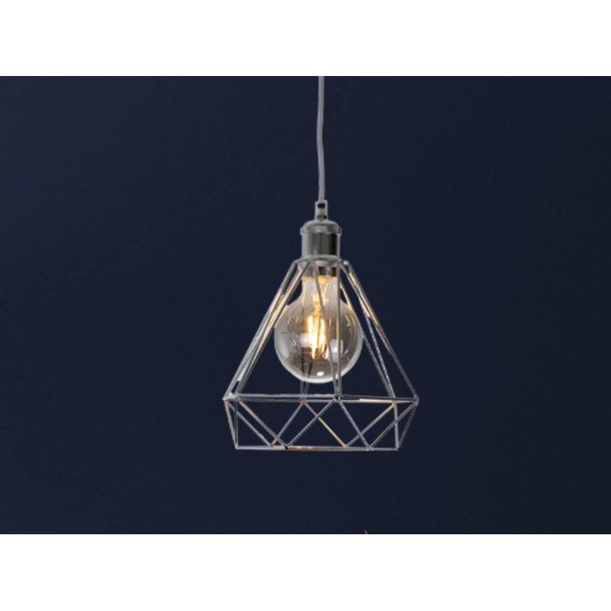 Lampadario a sospensione con filo 1xE27/60W/230V diametro 22 cm cromo lucido