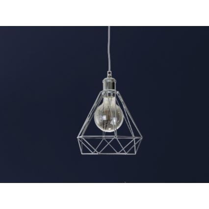 Lampadario a sospensione con filo 1xE27/60W/230V diametro 22 cm cromo lucido