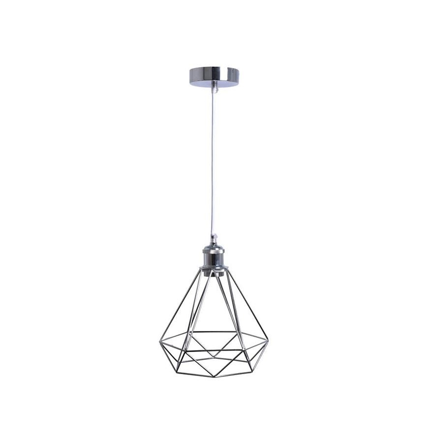 Lampadario a sospensione con filo 1xE27/60W/230V diametro 22 cm cromo lucido