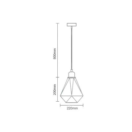 Lampadario a sospensione con filo 1xE27/60W/230V diametro 22 cm cromo lucido