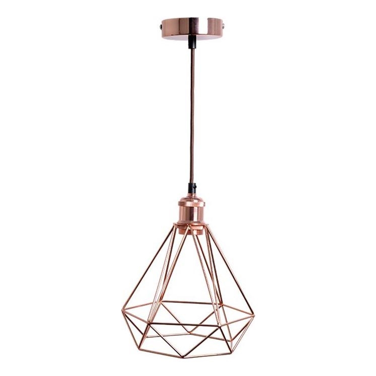 Lampadario a sospensione con filo 1xE27/60W/230V diametro 22 cm rame