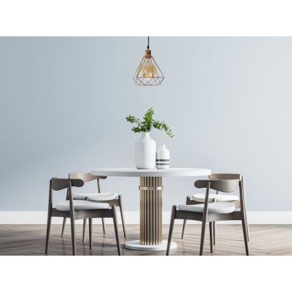 Lampadario a sospensione con filo 1xE27/60W/230V diametro 22 cm rame
