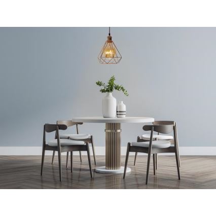 Lampadario a sospensione con filo 1xE27/60W/230V diametro 22 cm rame