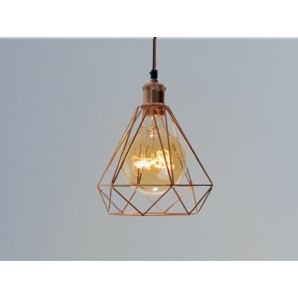 Lampadario a sospensione con filo 1xE27/60W/230V diametro 22 cm rame