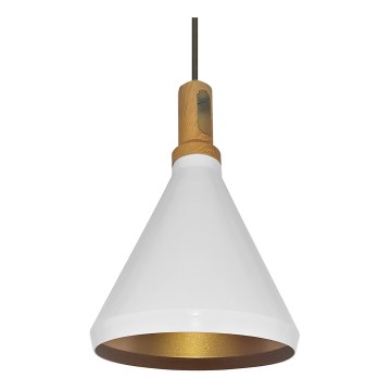 Lampadario a sospensione con filo 1xE27/60W/230V diametro 23 cm bianco