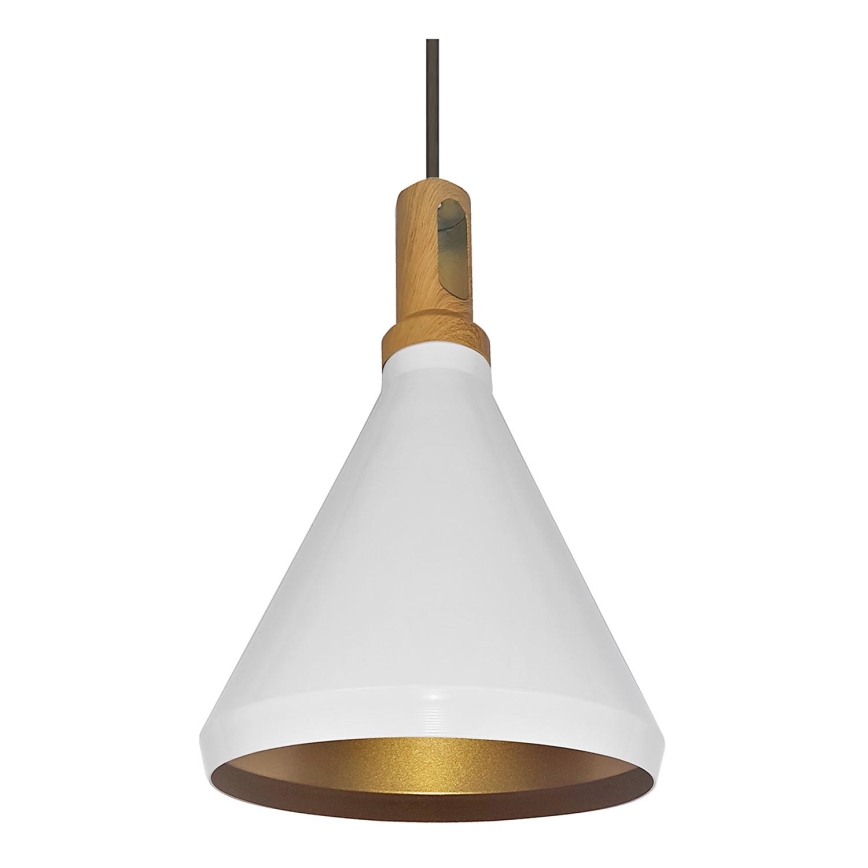 Lampadario a sospensione con filo 1xE27/60W/230V diametro 23 cm bianco