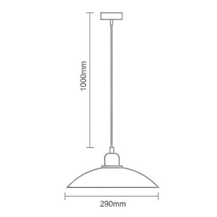 Lampadario a sospensione con filo 1xE27/60W/230V diametro 29 cm nero