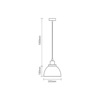 Lampadario a sospensione con filo 1xE27/60W/230V diametro 30 cm