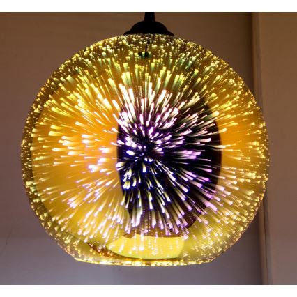 Lampadario a sospensione con filo 1xE27/60W/230V diametro 30 cm oro