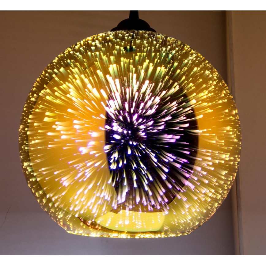 Lampadario a sospensione con filo 1xE27/60W/230V diametro 30 cm oro