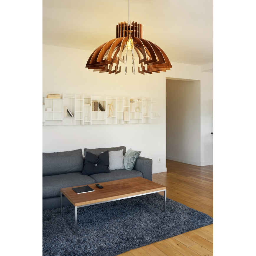 Lampadario a sospensione con filo 1xE27/60W/230V marrone diametro 39 cm