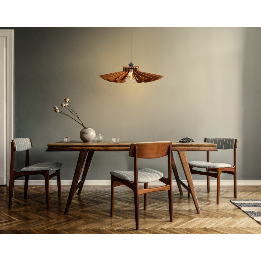Lampadario a sospensione con filo 1xE27/60W/230V marrone diametro 52 cm