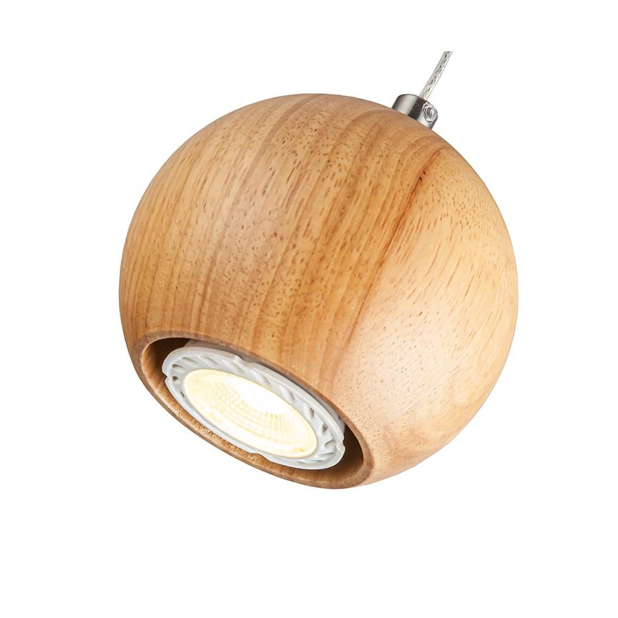 Lampadario a sospensione con filo 1xGU10/10W/230V cenere/legno solido marrone