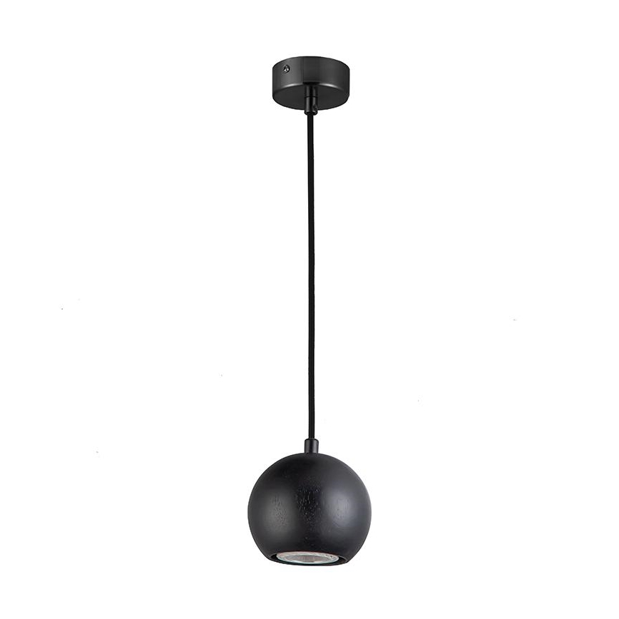 Lampadario a sospensione con filo 1xGU10/10W/230V cenere/legno solido nero