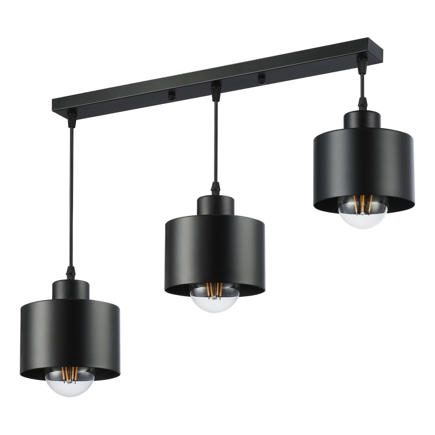 Lampadario a sospensione con filo 3xE27/35W/230V nero