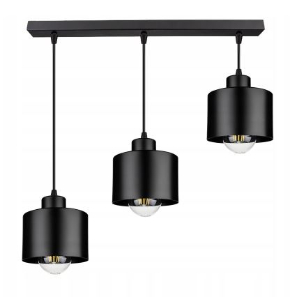 Lampadario a sospensione con filo 3xE27/35W/230V nero