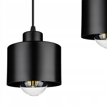 Lampadario a sospensione con filo 3xE27/35W/230V nero
