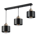 Lampadario a sospensione con filo 3xE27/35W/230V nero/oro