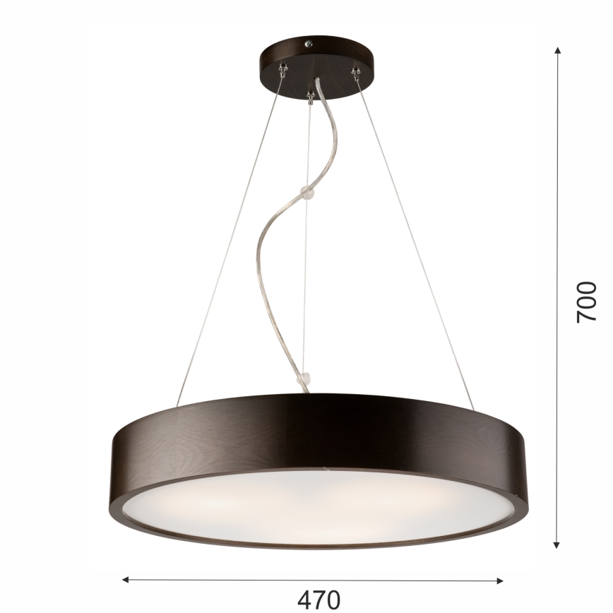 Lampadario a sospensione con filo 3xE27/60W/230V ø 47 cm pino - FSC certificato