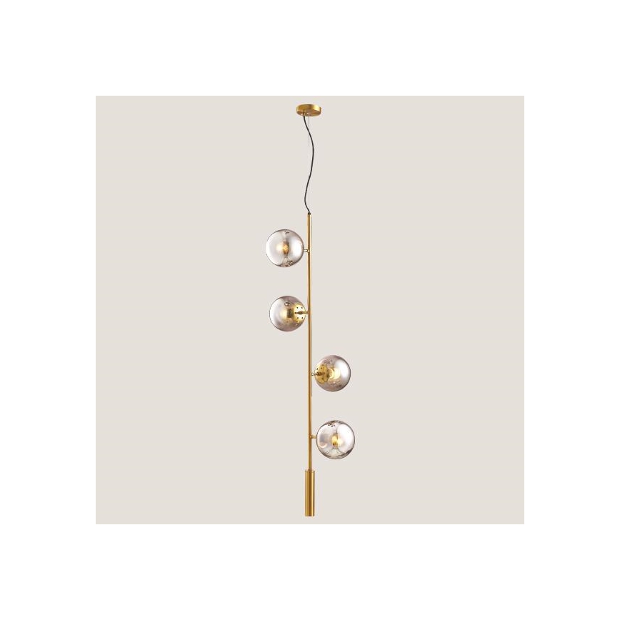 Lampadario a sospensione con filo 4xE27/10W/230V oro
