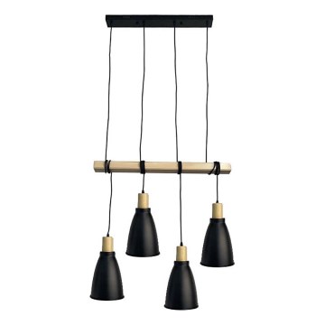 Lampadario a sospensione con filo 4xE27/60W/230V nero