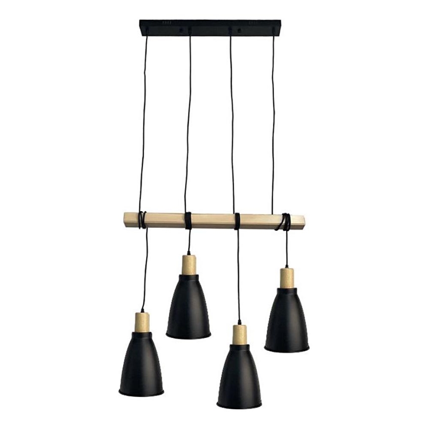 Lampadario a sospensione con filo 4xE27/60W/230V nero