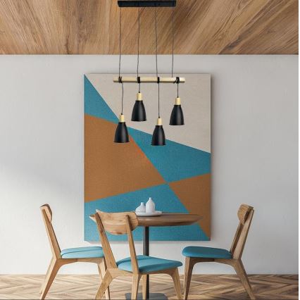Lampadario a sospensione con filo 4xE27/60W/230V nero