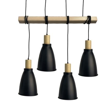 Lampadario a sospensione con filo 4xE27/60W/230V nero