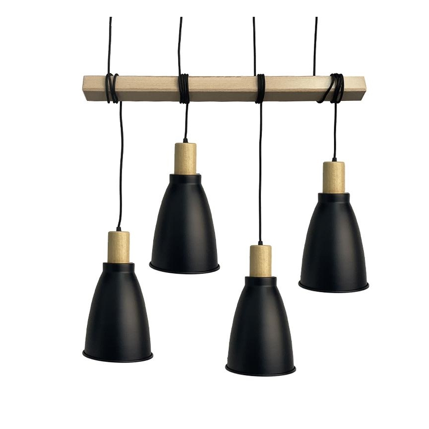 Lampadario a sospensione con filo 4xE27/60W/230V nero