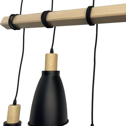 Lampadario a sospensione con filo 4xE27/60W/230V nero