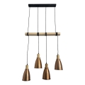 Lampadario a sospensione con filo 4xE27/60W/230V rame