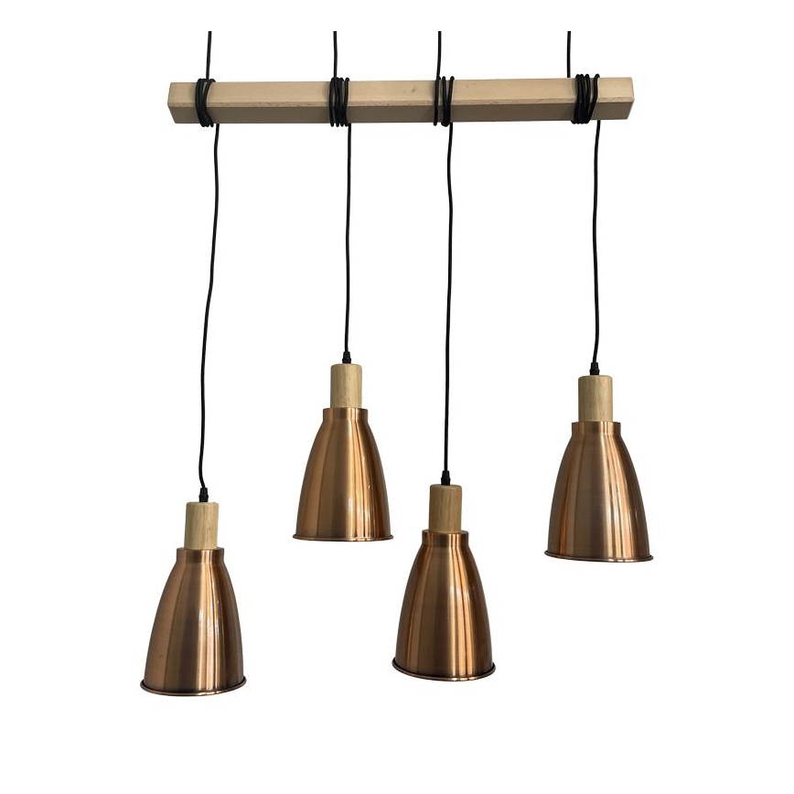 Lampadario a sospensione con filo 4xE27/60W/230V rame