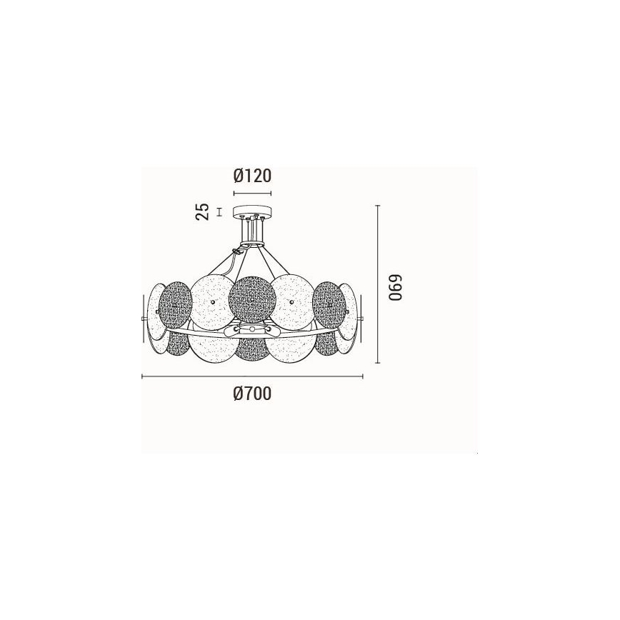 Lampadario a sospensione con filo 8xE14/40W/230V