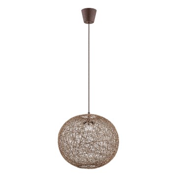 Lampadario a sospensione con filo ABAKA 1xE27/15W/230V marrone