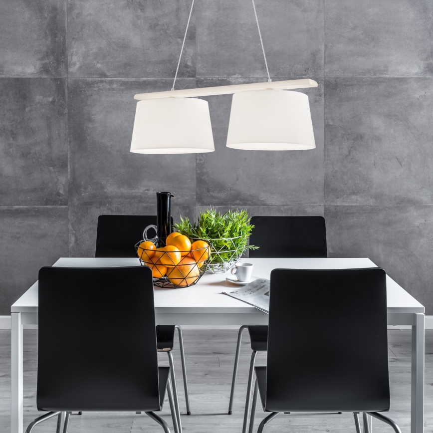 Lampadario a sospensione con filo AIDA 2xE27/60W/230V quercia