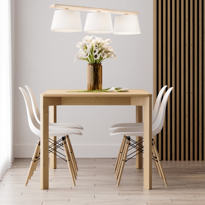 Lampadario a sospensione con filo AIDA 3xE27/60W/230V quercia