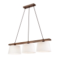 Lampadario a sospensione con filo AIDA 3xE27/60W/230V noce