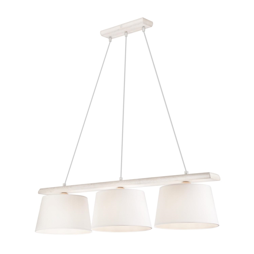 Lampadario a sospensione con filo AIDA 3xE27/60W/230V quercia
