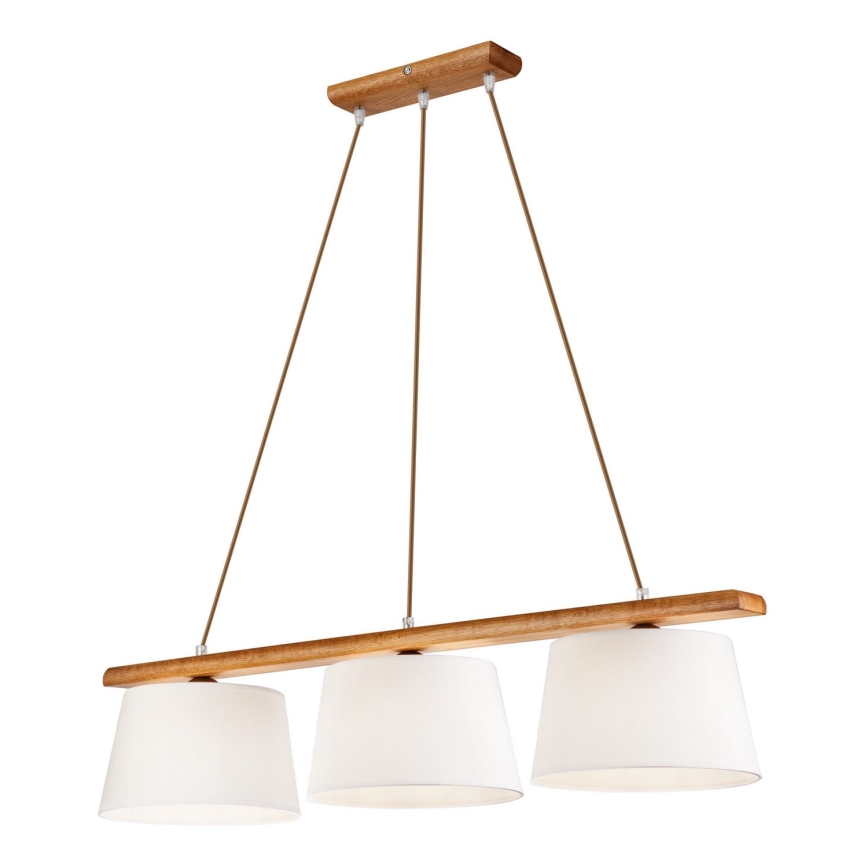 Lampadario a sospensione con filo AIDA 3xE27/60W/230V quercia